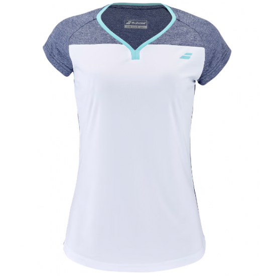 CAMISETA BABOLAT PLAY CAP SLEEVE - BRANCO/CINZA